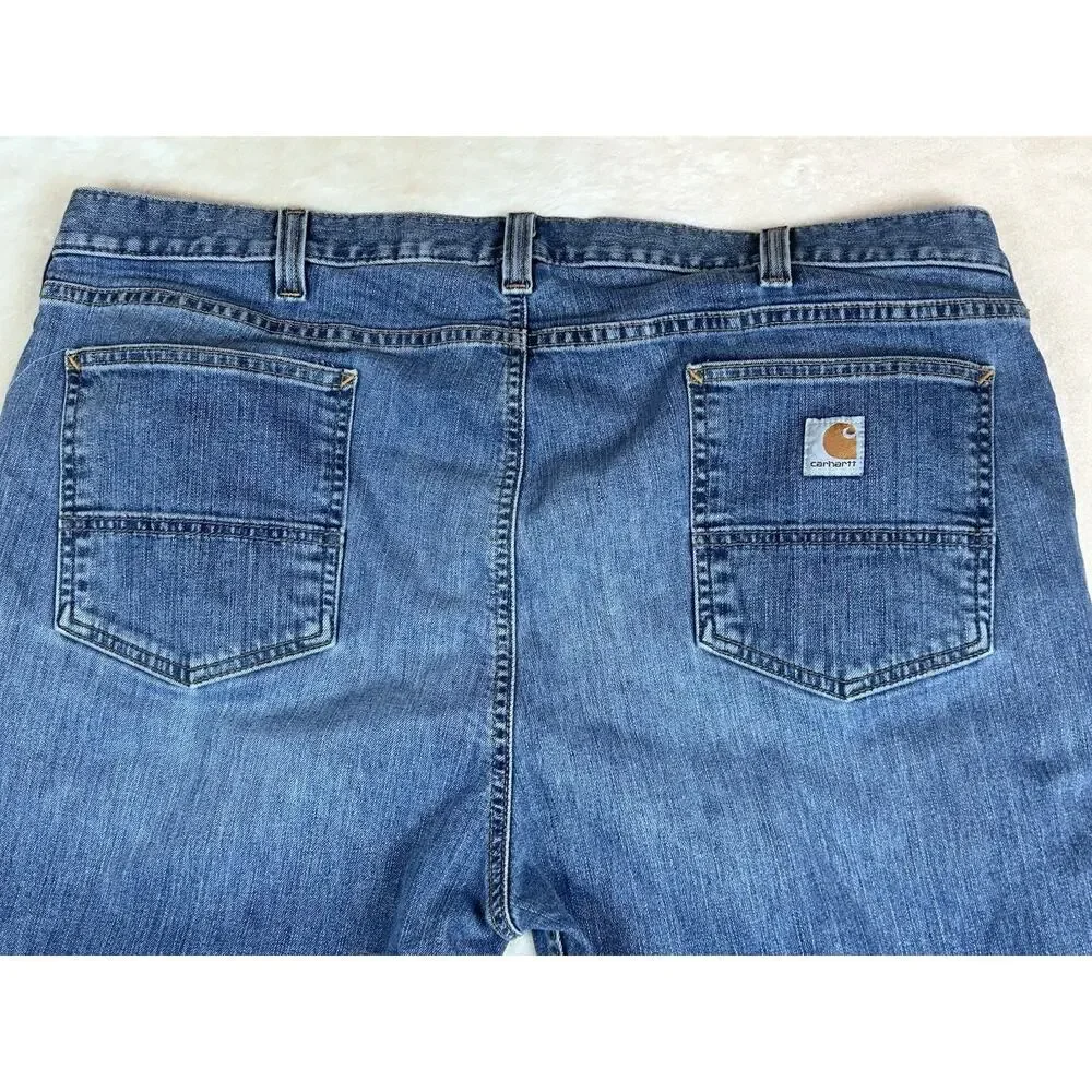 Carhartt Jeans Mens 42x34 Relaxed Fit Blue Denim Workwear Rugged Flex BD4960-M